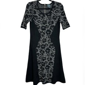 Gabby Skye Knit Midi A Line Short Sleeve Sweater Dress, size L